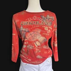 vintage Jess & Jane Chocolate Shirt Women's Size L